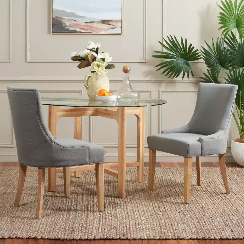 Sedia da Pranzo senza Braccioli Rivestita Multicolore con Borchie, Set di 2