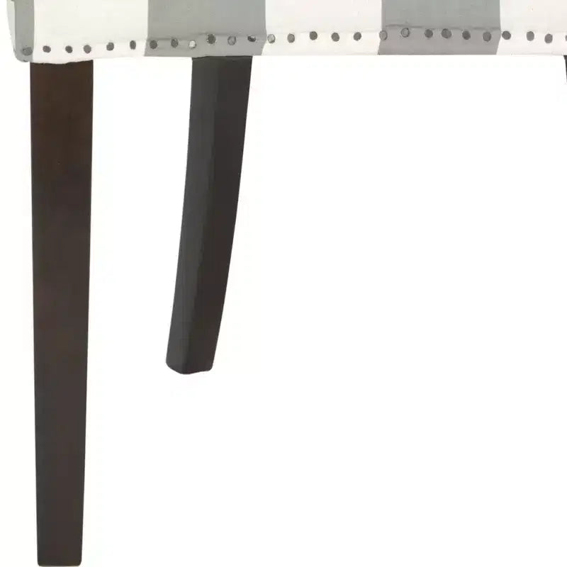 Sedia da Pranzo senza Braccioli Rivestita Multicolore con Borchie, Set di 2