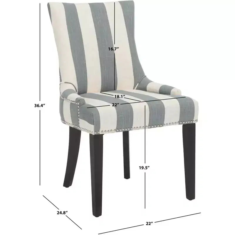 Sedia da Pranzo senza Braccioli Rivestita Multicolore con Borchie, Set di 2