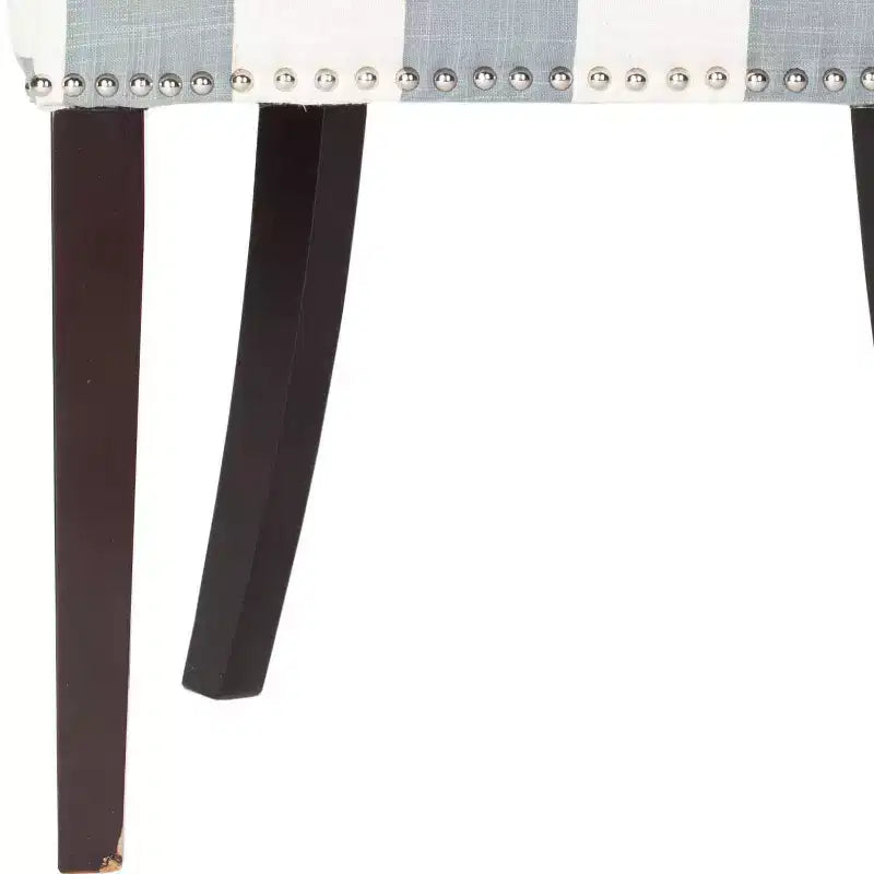 Sedia da Pranzo senza Braccioli Rivestita Multicolore con Borchie, Set di 2