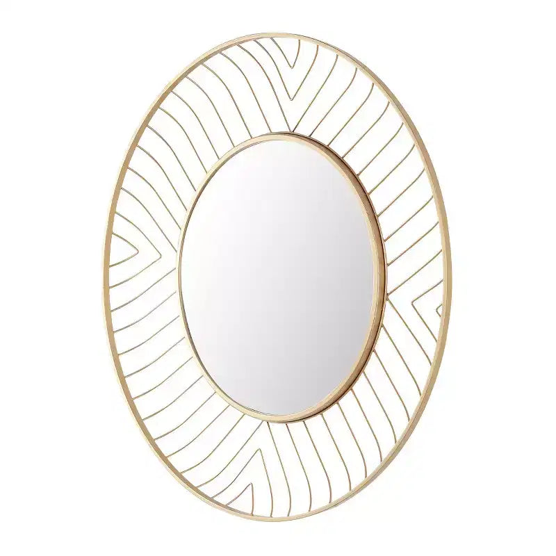Specchio da parete rotondo oro - singolo