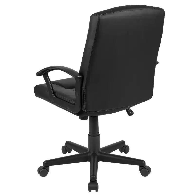 Sedia da ufficio con braccioli Flash Furniture Coffman Flash Fundamentals a schienale medio, in similpelle imbottita nera