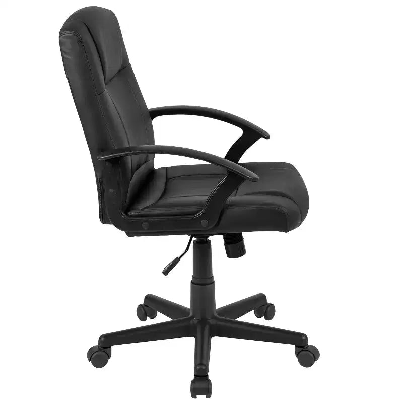 Sedia da ufficio con braccioli Flash Furniture Coffman Flash Fundamentals a schienale medio, in similpelle imbottita nera