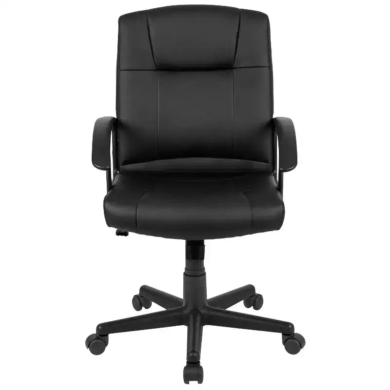 Sedia da ufficio con braccioli Flash Furniture Coffman Flash Fundamentals a schienale medio, in similpelle imbottita nera