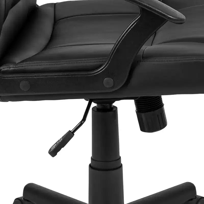 Sedia da ufficio con braccioli Flash Furniture Coffman Flash Fundamentals a schienale medio, in similpelle imbottita nera