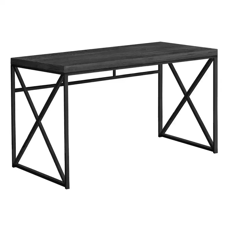 Tortora/Ciliegio/Nero, Scrivania per computer con base a X, Singola, 120 cm
