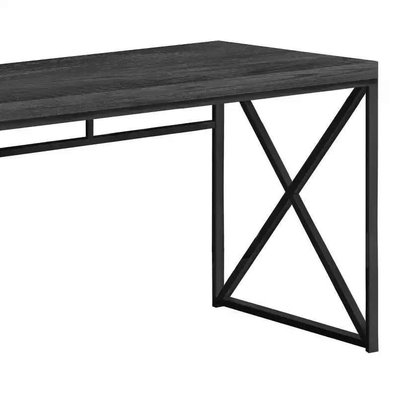 Tortora/Ciliegio/Nero, Scrivania per computer con base a X, Singola, 120 cm