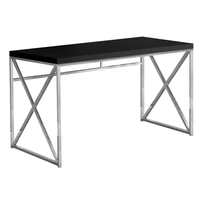 Tortora/Ciliegio/Nero, Scrivania per computer con base a X, Singola, 120 cm