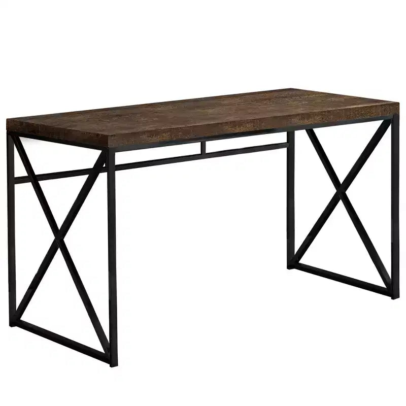 Tortora/Ciliegio/Nero, Scrivania per computer con base a X, Singola, 120 cm