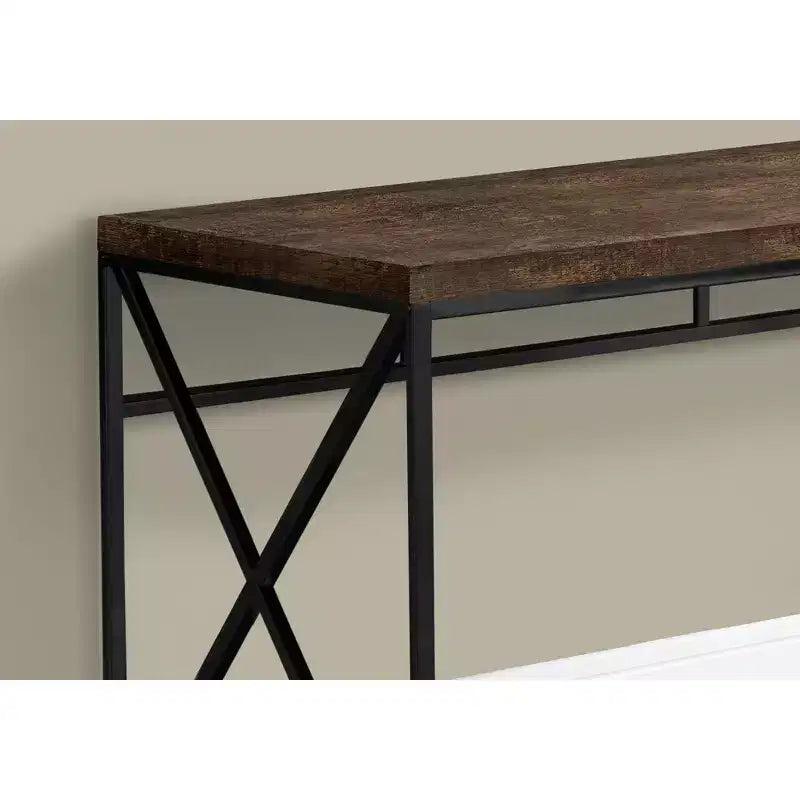 Tortora/Ciliegio/Nero, Scrivania per computer con base a X, Singola, 120 cm
