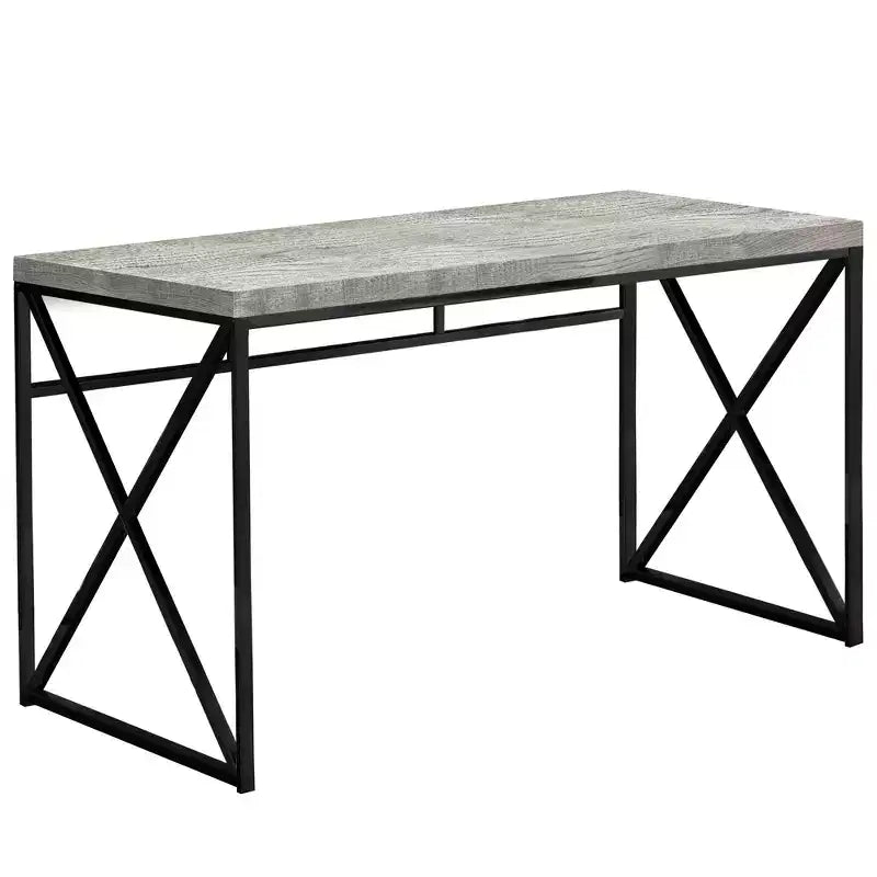 Tortora/Ciliegio/Nero, Scrivania per computer con base a X, Singola, 120 cm