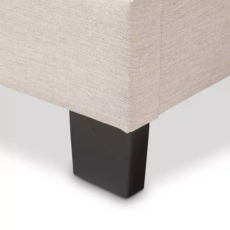 Letto imbottito in tessuto grigio con testiera curva – Queen/King, 1-persona
